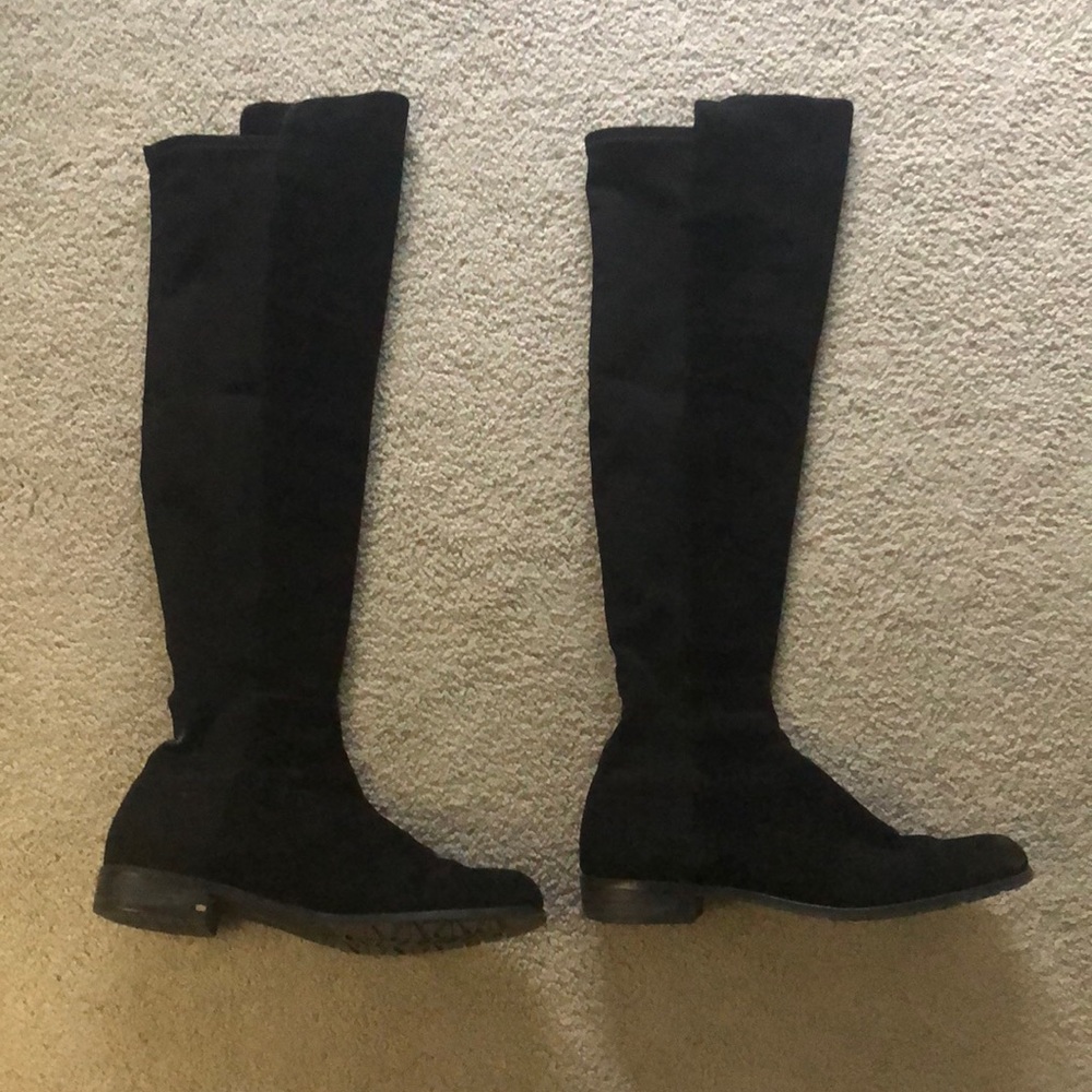 Stuart Weizmann over the knee black suede boot